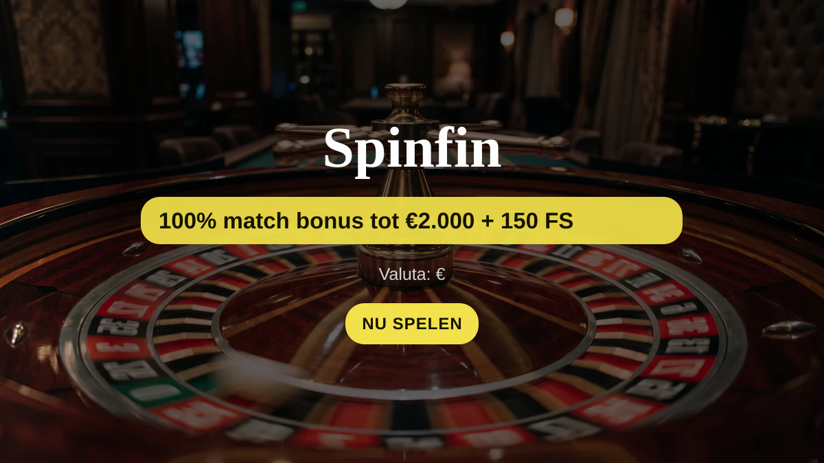 Spinfin casino — welkomstbonus 100% match bonus tot €2.000 + 150 FS, betalingen: Visa, Mastercard, Skrill, Neteller, Paysafecard