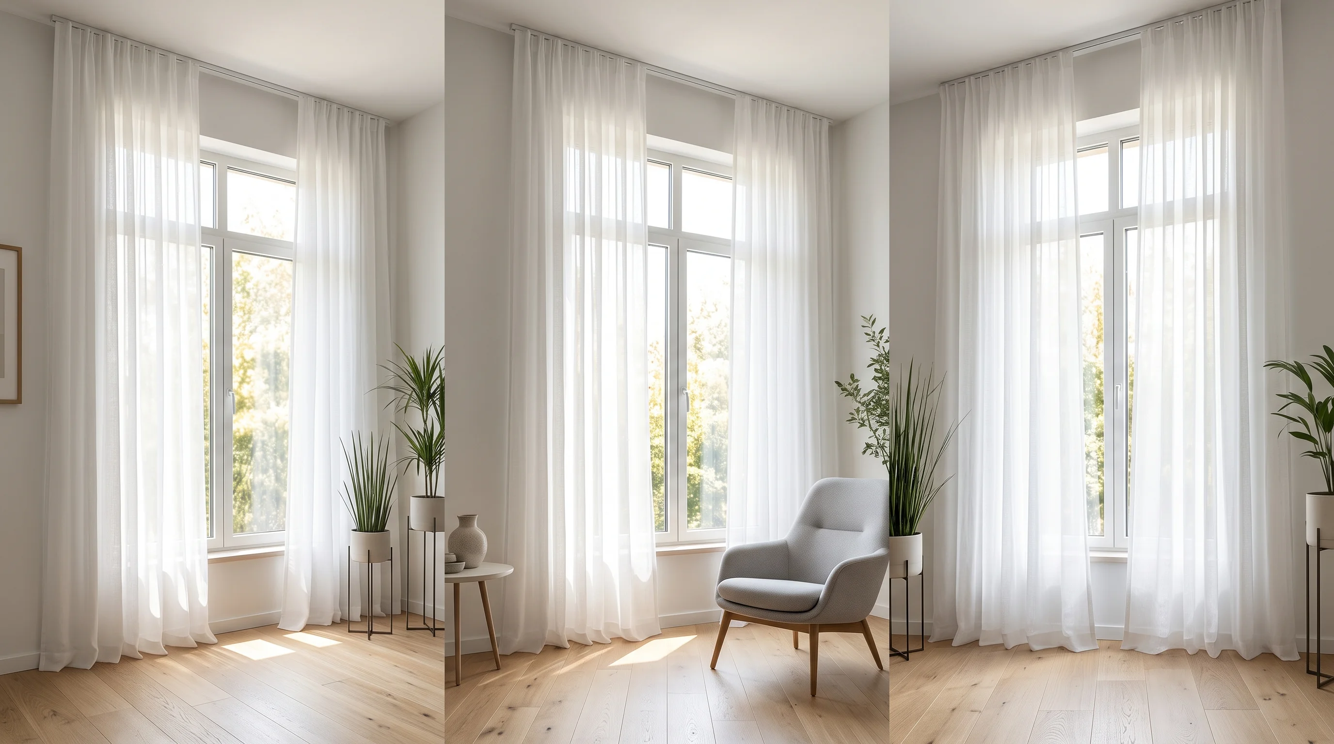 Floor-to-Ceiling Sheer Curtains Living Room