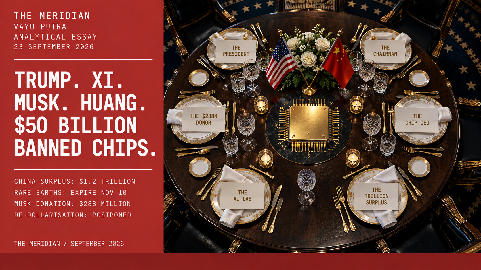 Trump Xi Musk Jensen Huang Banned Chips Washington Summit The Meridian Vayu Putra September 2026