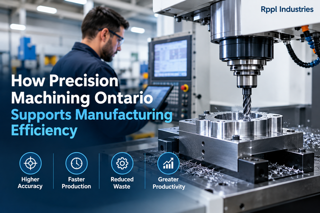 Precision machining in Ontario helps manufacturers achieve greater accuracy, consistent quality, and efficient production. Advanced CNC machining technologies support precise component manufacturing, reduce material waste, minimize production errors, and improve turnaround times. RPPL Industries provides precision machining solutions designed to meet demanding industrial requirements while helping Ontario manufacturers improve productivity, maintain quality standards, and strengthen overall manufacturing efficiency. https://rpplindustries.com/precision-machining/