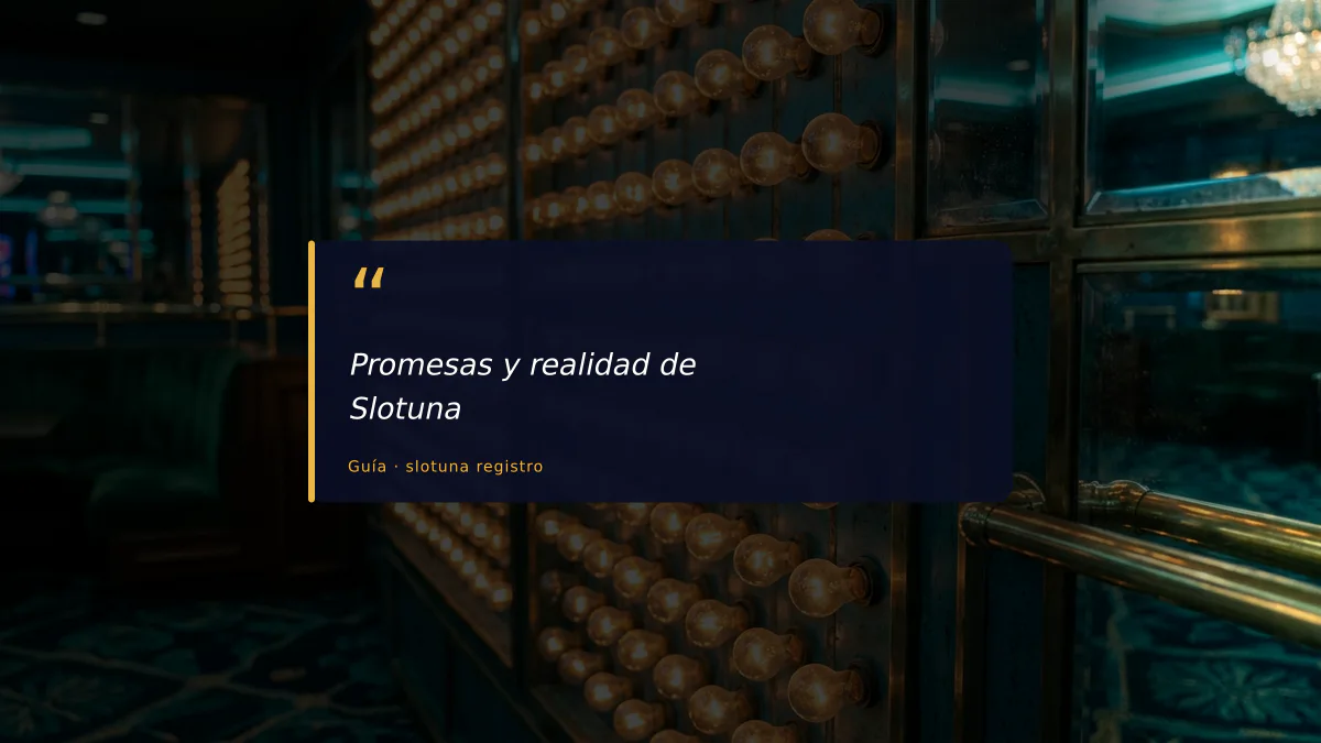 Promesas y realidad de Slotuna