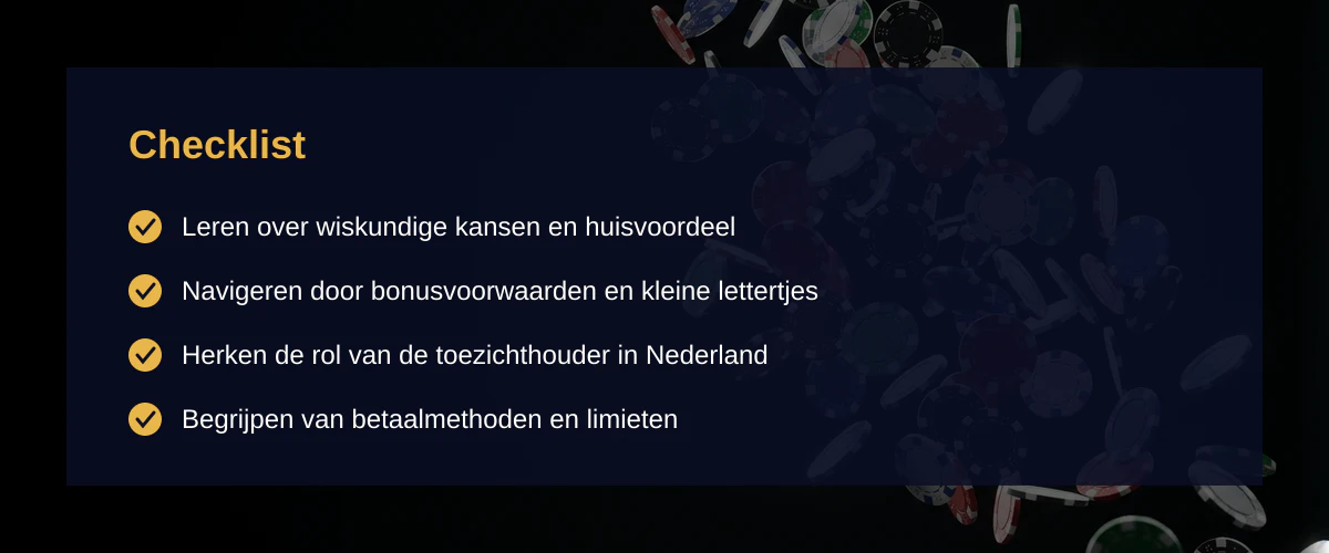 Begrijpen van casino termen als basis voor elke speler — Checklist