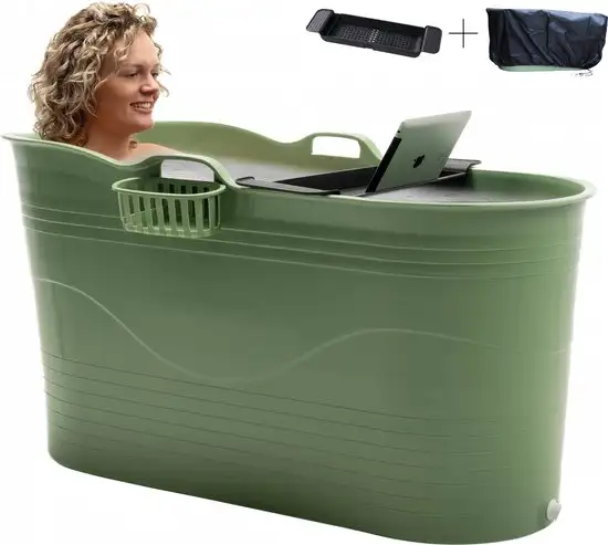 Top 10 best verkochte opvouwbare baden - HelloBath - Bath Bucket XL (Comfort) - groen - 122 cm - Zitbad voor volwassenen - IJsbad - ZitBadXL.nl