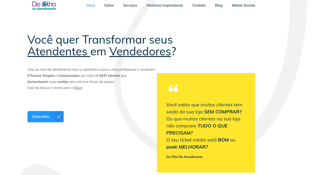 De Olho no Atendimento | Gestão e Treinamento de Vendas