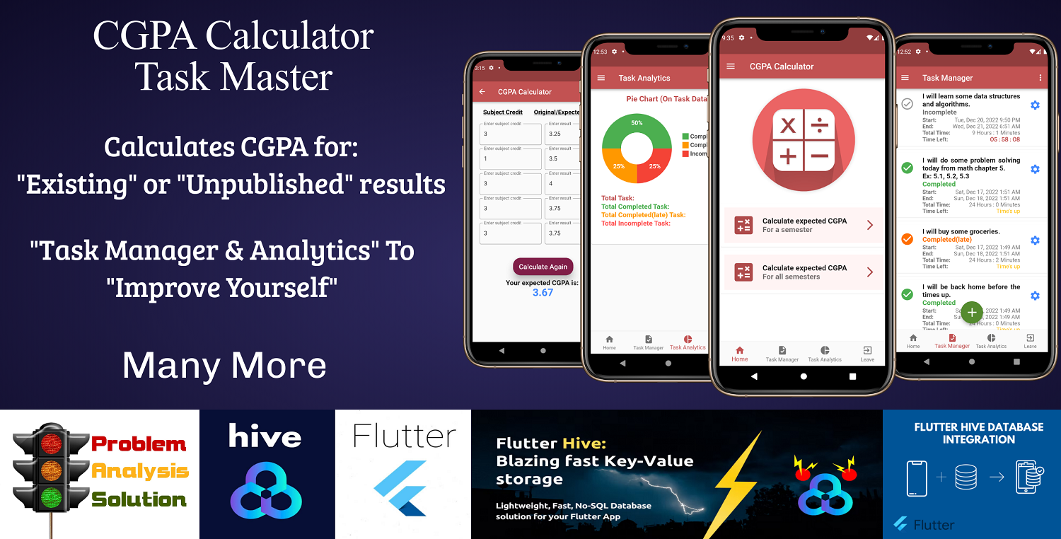 CGPA Task Master Pro (Flutter and Hive): Calculate CGPA for 