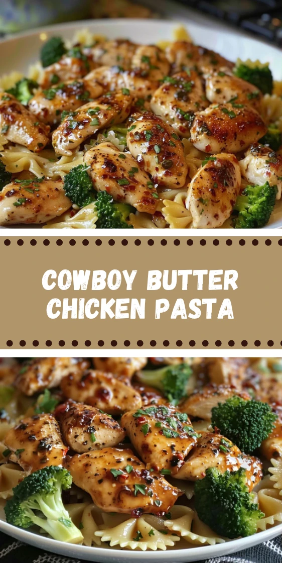 Cowboy Butter Lemon Chicken Pasta with Broccoli Easy Dinner Idea