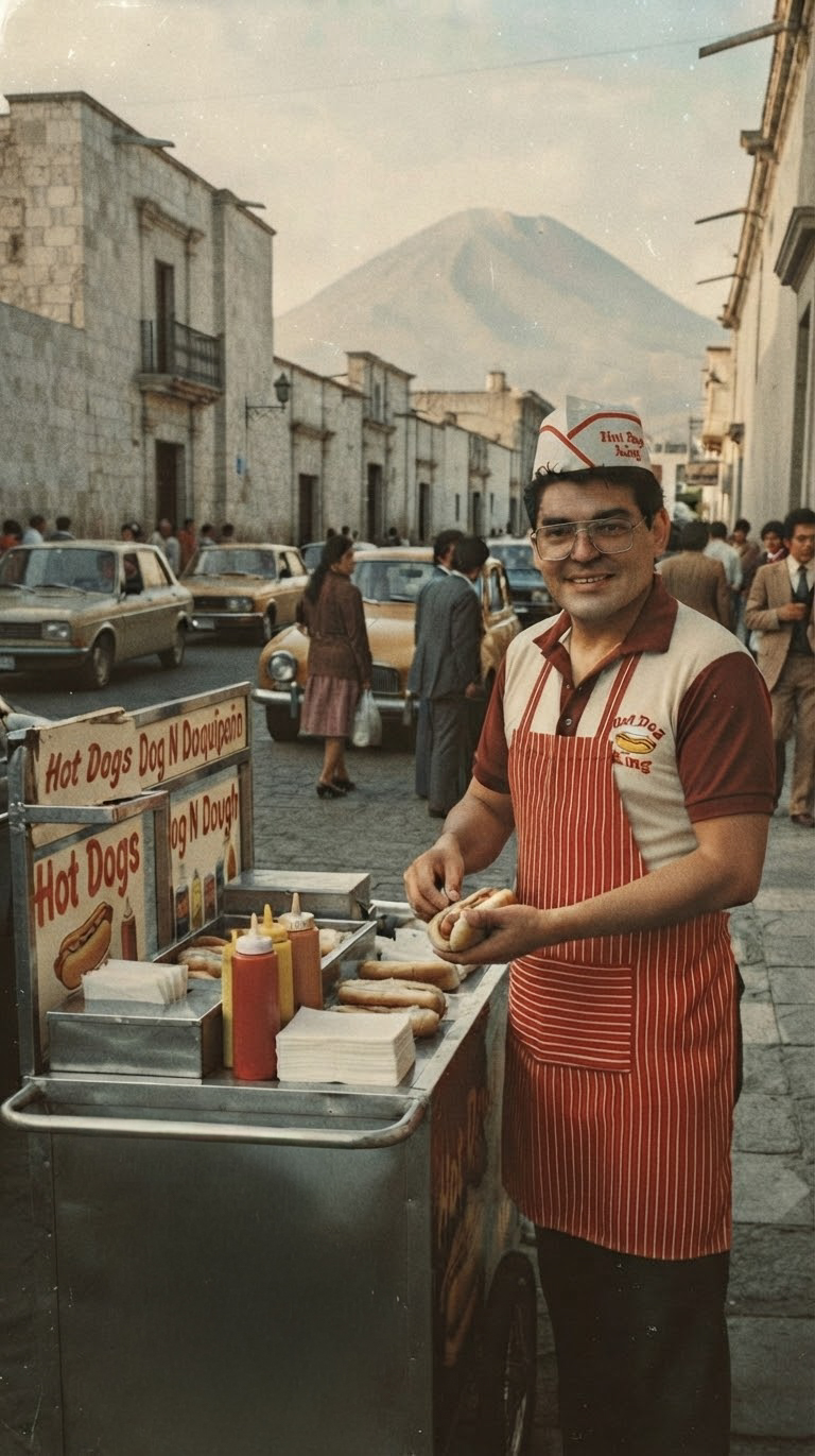 Chef preparing empanadas and hot dogs