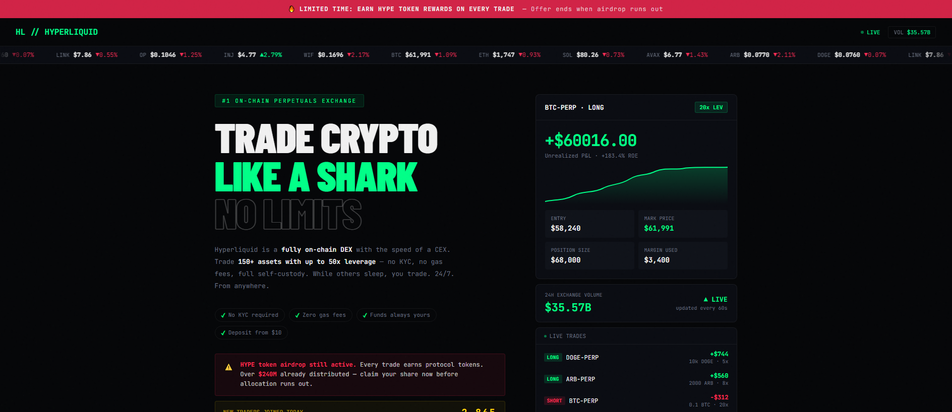 Forensic screenshot of hyperliiquid.wtf showing the phishing page layout