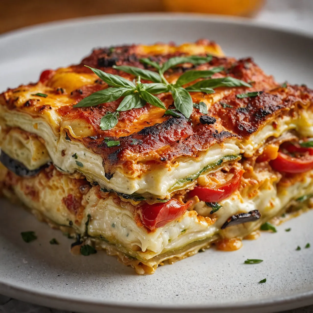 Creamy Mediterranean Layered Vegetable Lasagna Recipe