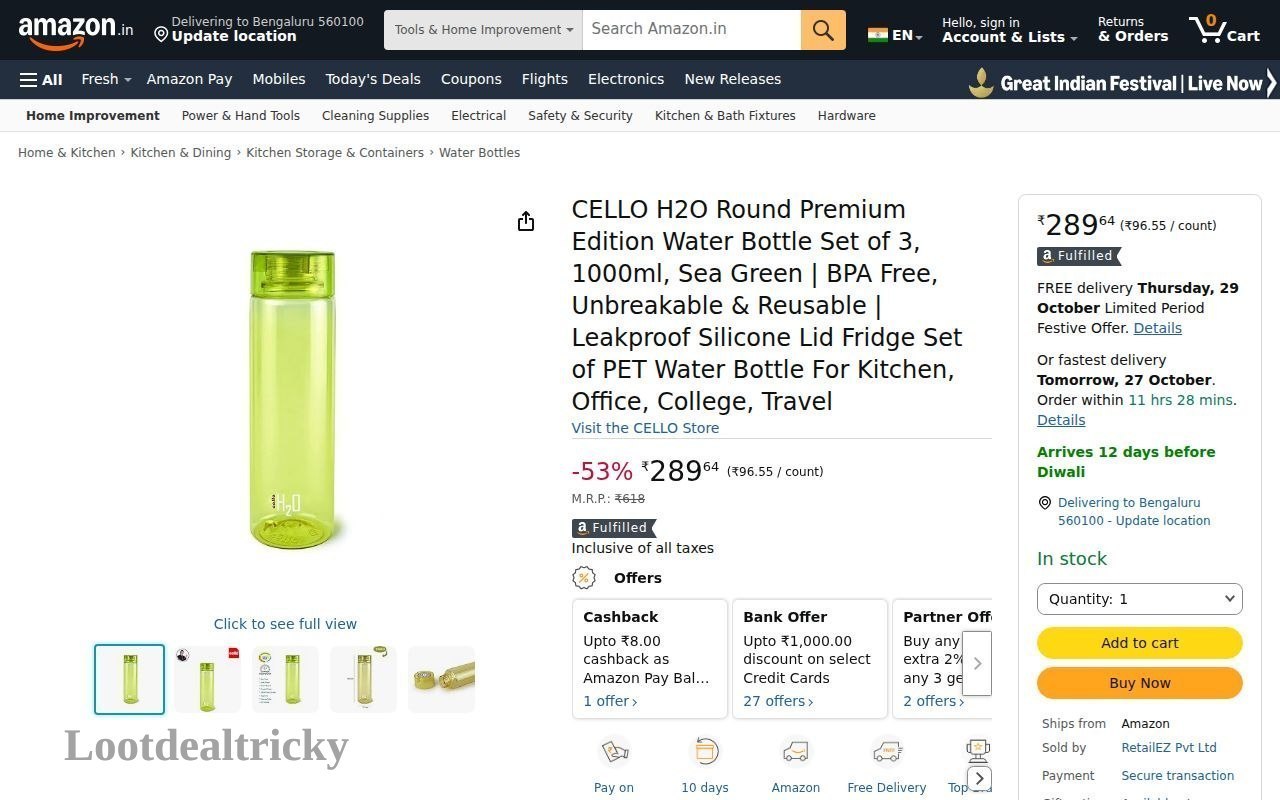 Cello H2o Round – Just ₹284 | Lowest Price Deal Cello H2o Round – Just ₹284 | Lowest Price Deal