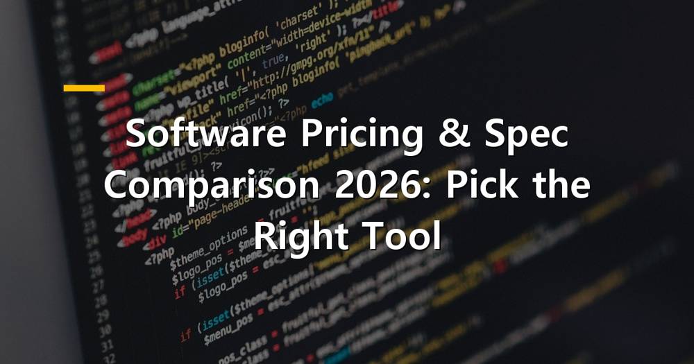 Detailed software pricing and specification comparison chart for 2026