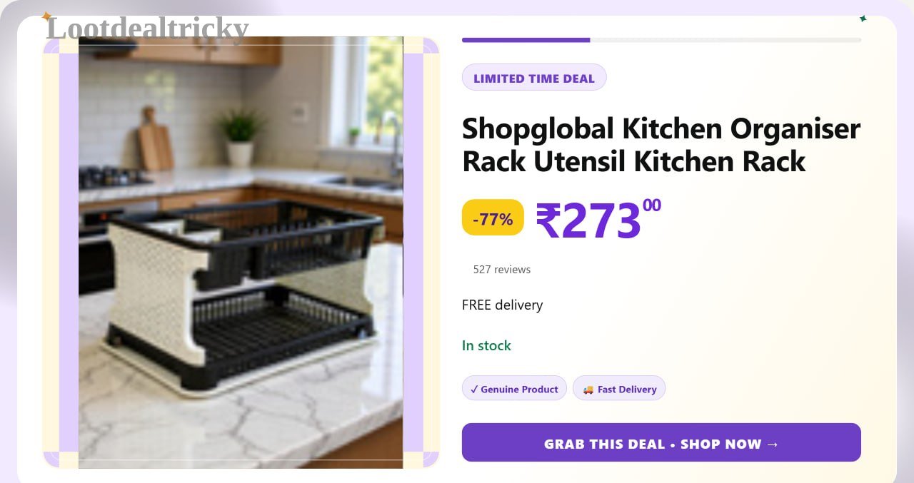   kitchen Organiser Rack – Just ₹273 | Limited Time Loot Offer
