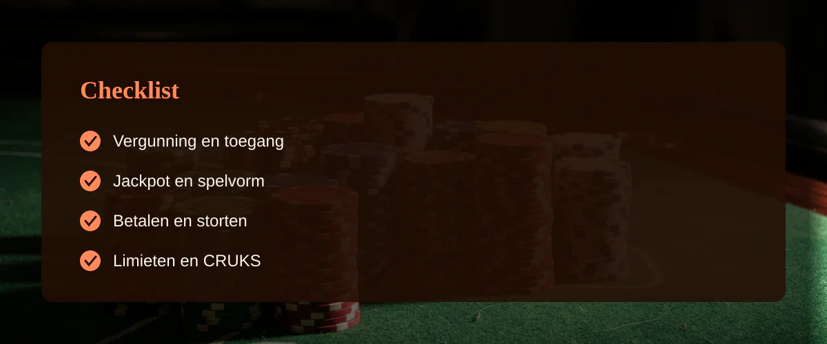 Jackpot casino online in Nederland — Checklist