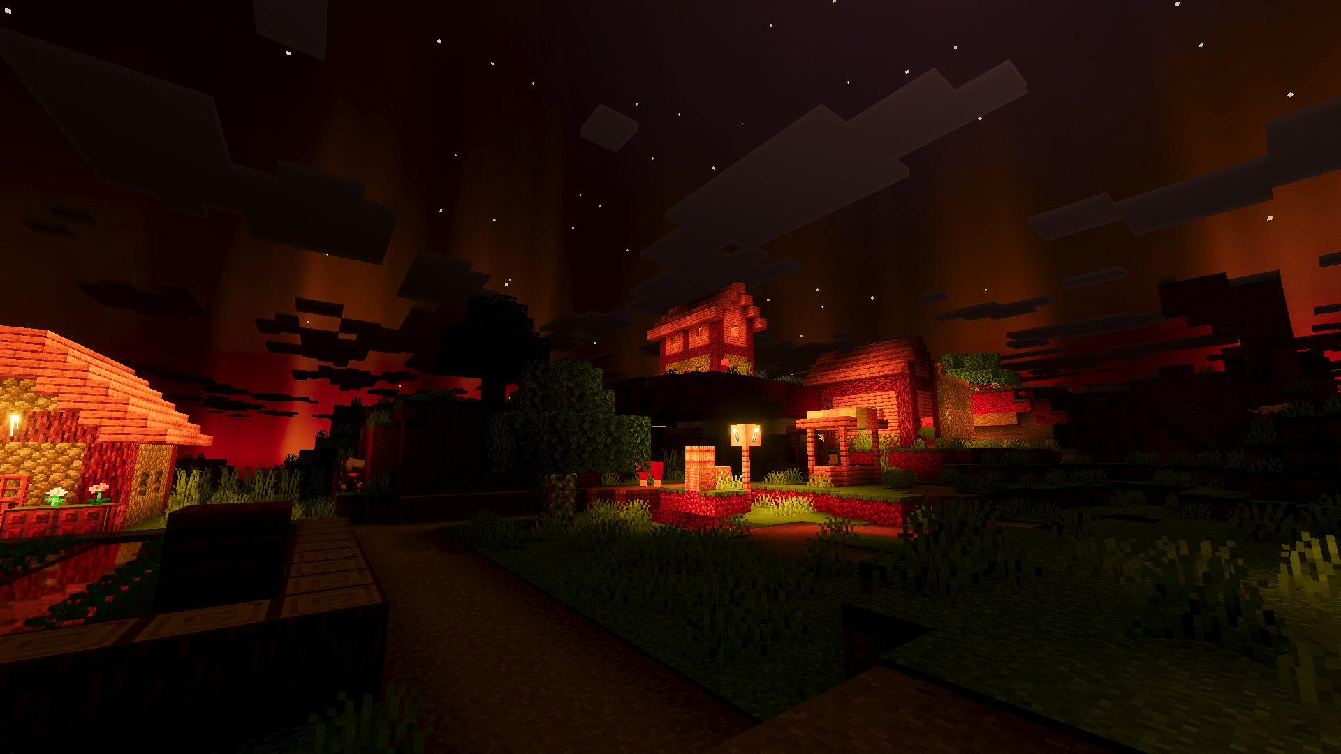 Village Night Path