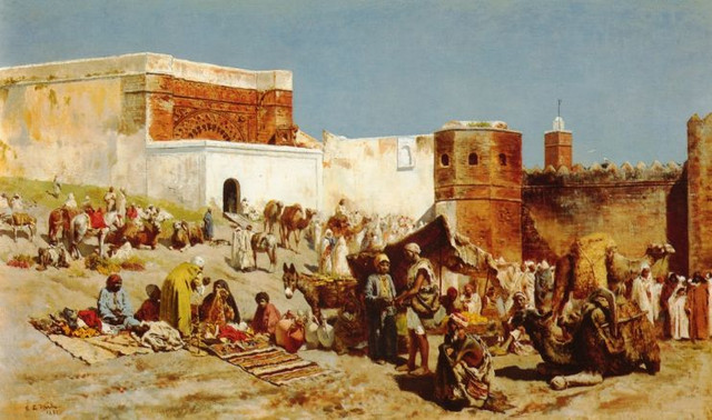 Edwin-Lord-Weeks-Open-Market-In-Morocco