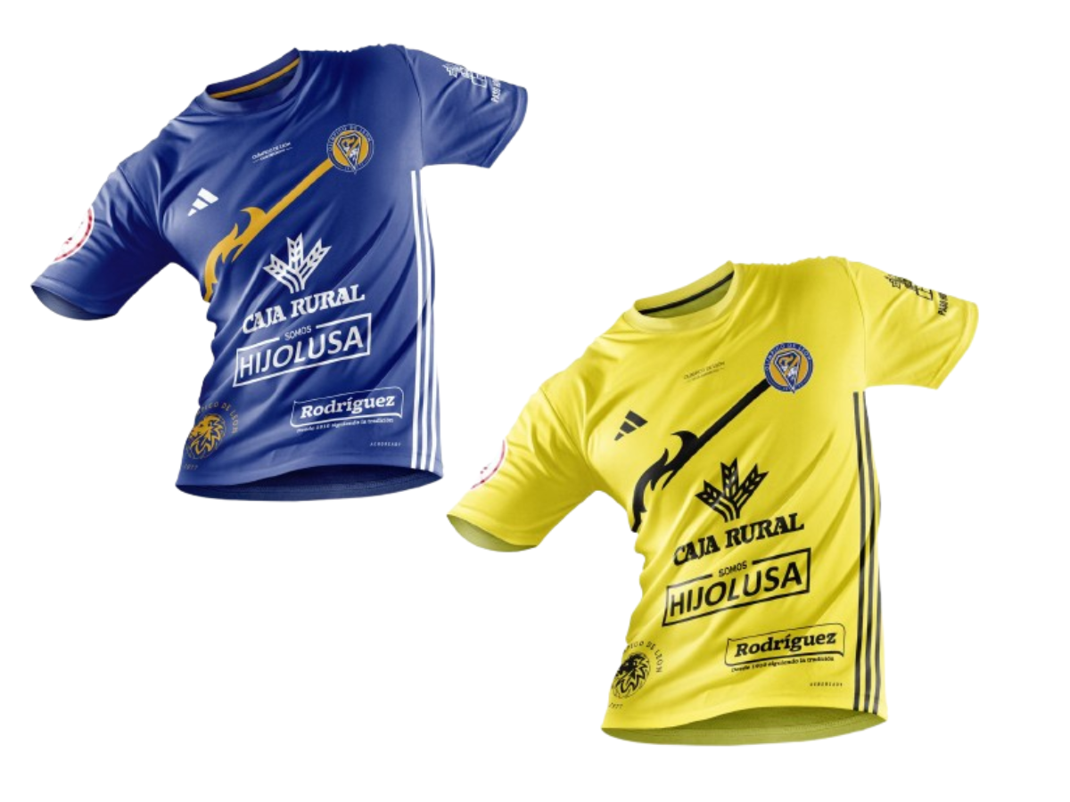 Las dos equipaciones del Olímpico de León