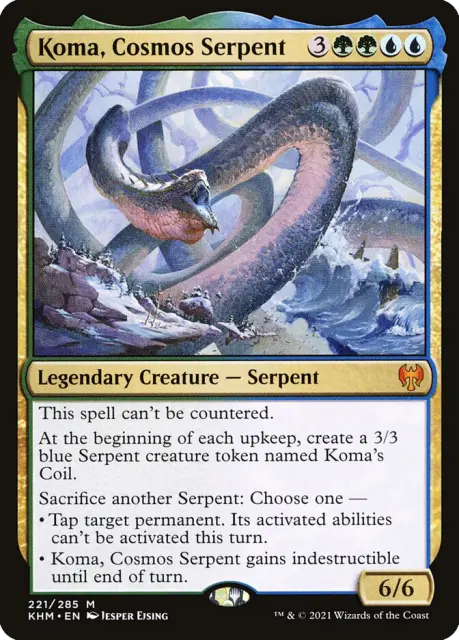 mtg snake tribal commander deck Elite - Sultai Blue Green Black - Very Powerful - Modern Legal - Custom Built Koma, Cosmos Serpent" Blue Green