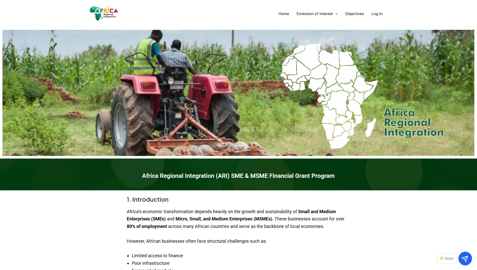 Screenshot of ariproject.org