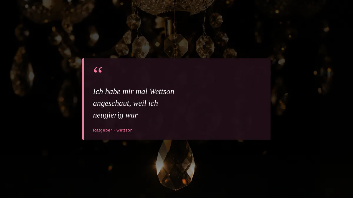 Ich habe mir mal Wettson angeschaut, weil ich neugierig war