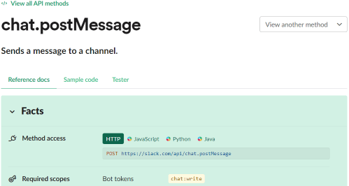 chatpostMessage