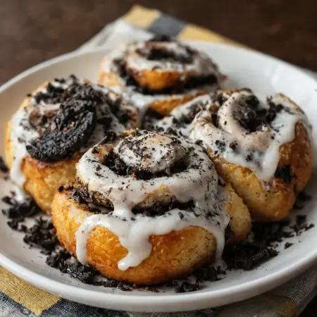 Cinnamon Rolls Stuffed with Oreo Cookies