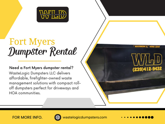 Every cleanup is easier when waste has a home from the start. The best Fort Myers Dumpster Rental makes it easier to keep projects cleaner, safer, and more organized without the hassle of constant trips to disposal facilities.

Find Us On Google Map: https://maps.app.goo.gl/jCGkfirgj44k7hBg9

Contact : WasteLogic Dumpsters LLC

Address: 17940 N Tamiami Trail Ste 110-212, North Fort Myers, FL 33903, United States

Phone Number: 239-412-9432

Read Our Blog:

https://wastelogicdumpstersllc.wordpress.com/

https://wastelogicdumpsters-llc.weebly.com/

https://wastelogicdumpsters.wixsite.com/wastelogic-dumpsters

More Links:

https://litelink.at/wastelogicdumpsters

https://www.magcloud.com/user/wastelogicdumpsters

https://gravatar.com/wastelogicdumpster