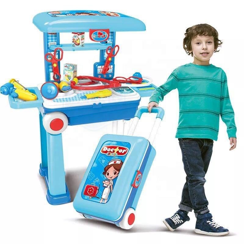 ids Doctor Play Set with Trolley Suitcase, Pretend Medical Kit for Boys & Girls, Portable Doctor Toy Set with Stethoscope, Scissors & Medical Accessories for Role Play, Ages 3+ - ToyMall Manjeri
