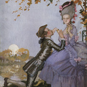 Юноша на коленях перед дамой 1916