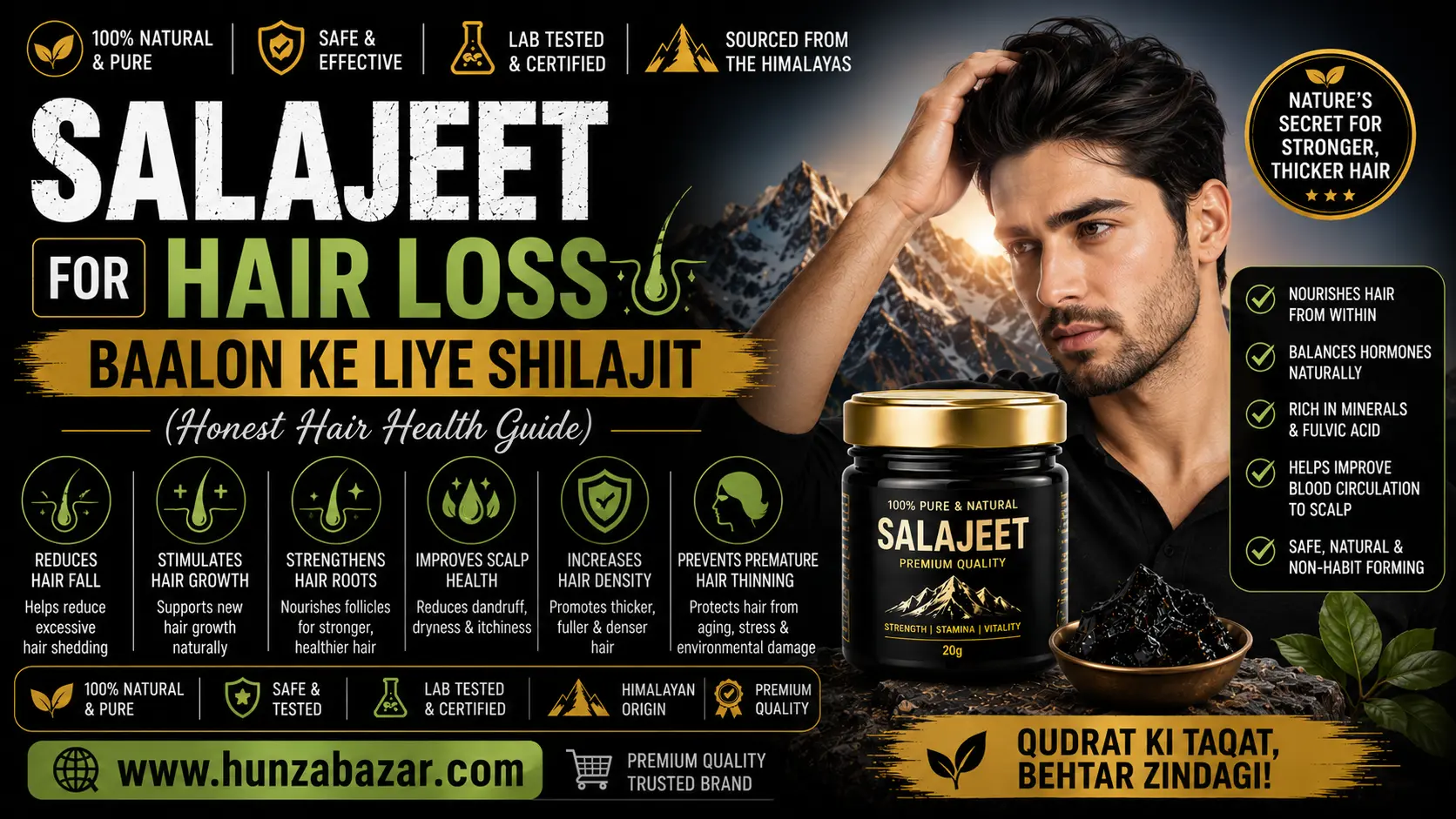 Salajeet for Hair Loss — Baalon ke Liye Shilajit (Honest Hair Health Guide)