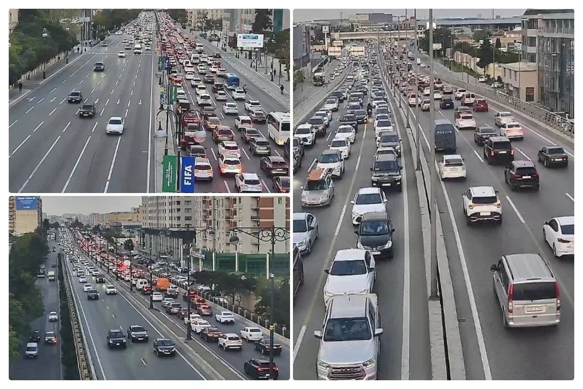 Paytaxtın bir sıra küçə və prospektlərində avtomobil sıxlığı qeydə alınıb