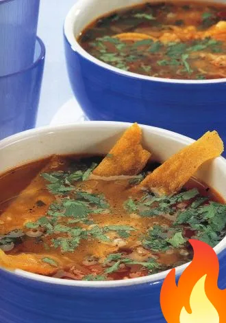 Фото Томатный суп с кукурузными чипсами