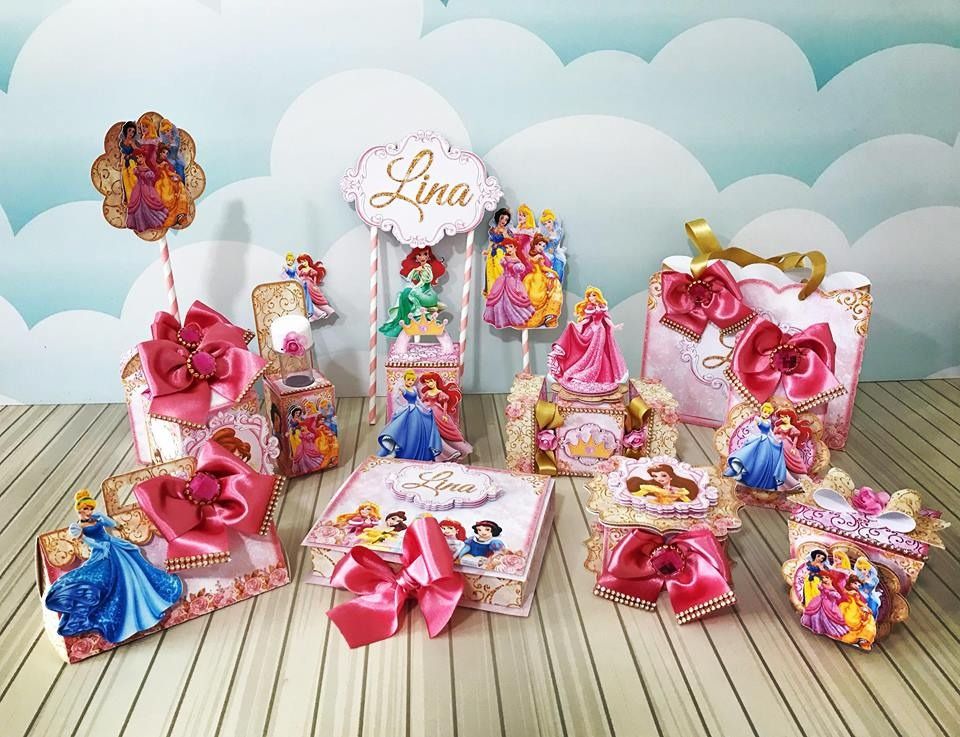 Kit Festa Personalizada Princesas Disney Realeza - Semi-Luxo (20 Peças)