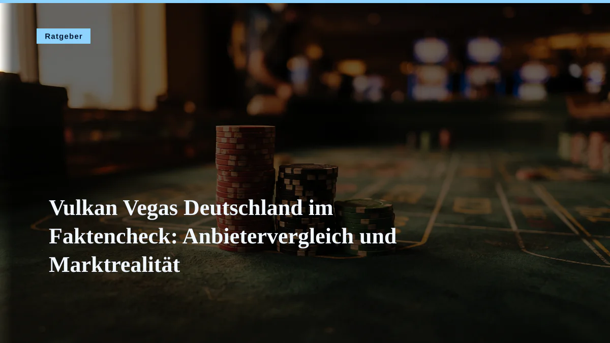 Vulkan Vegas Deutschland im Faktencheck: Anbietervergleich und Marktrealität