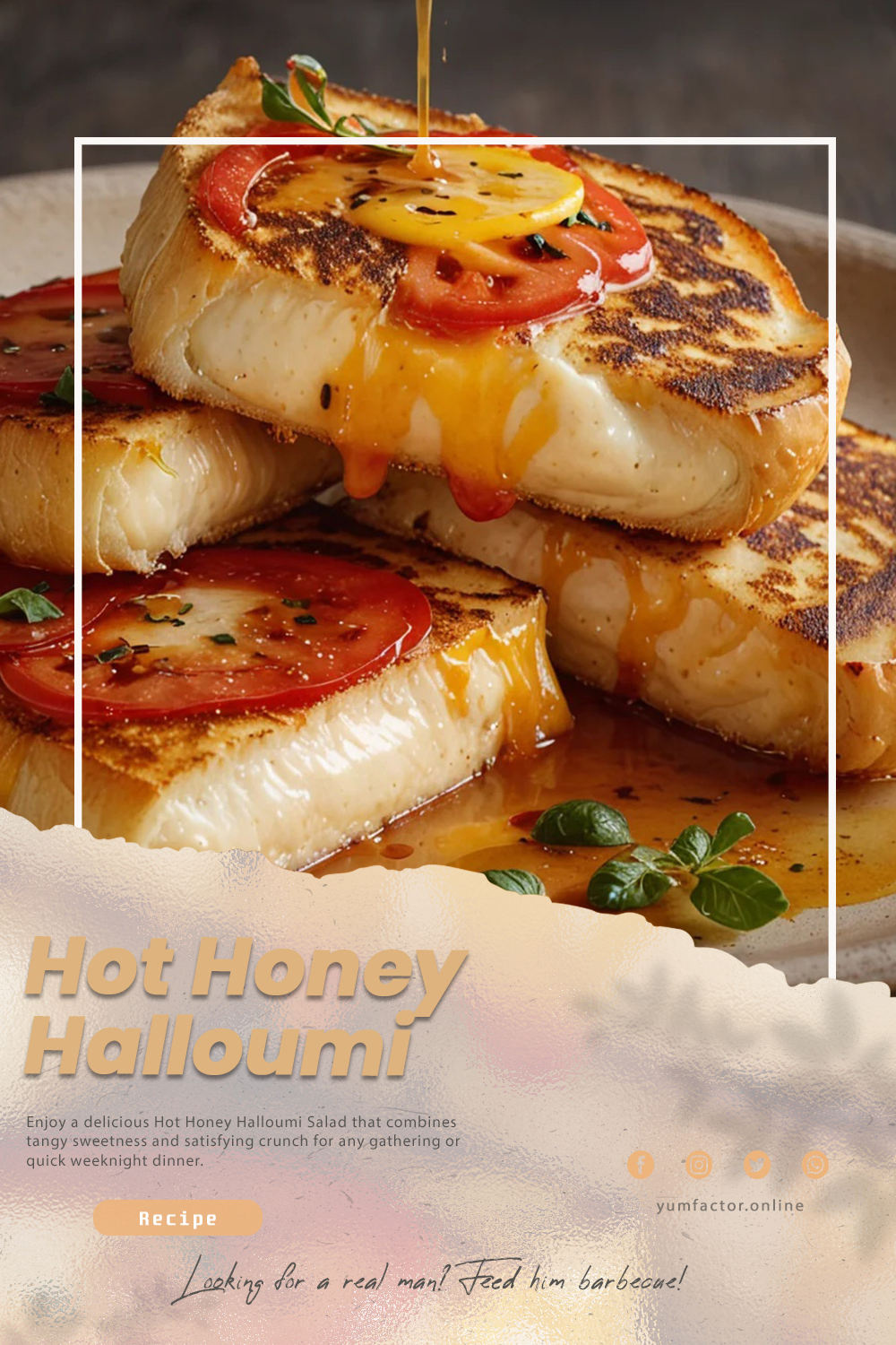 Hot Honey Halloumi Salad