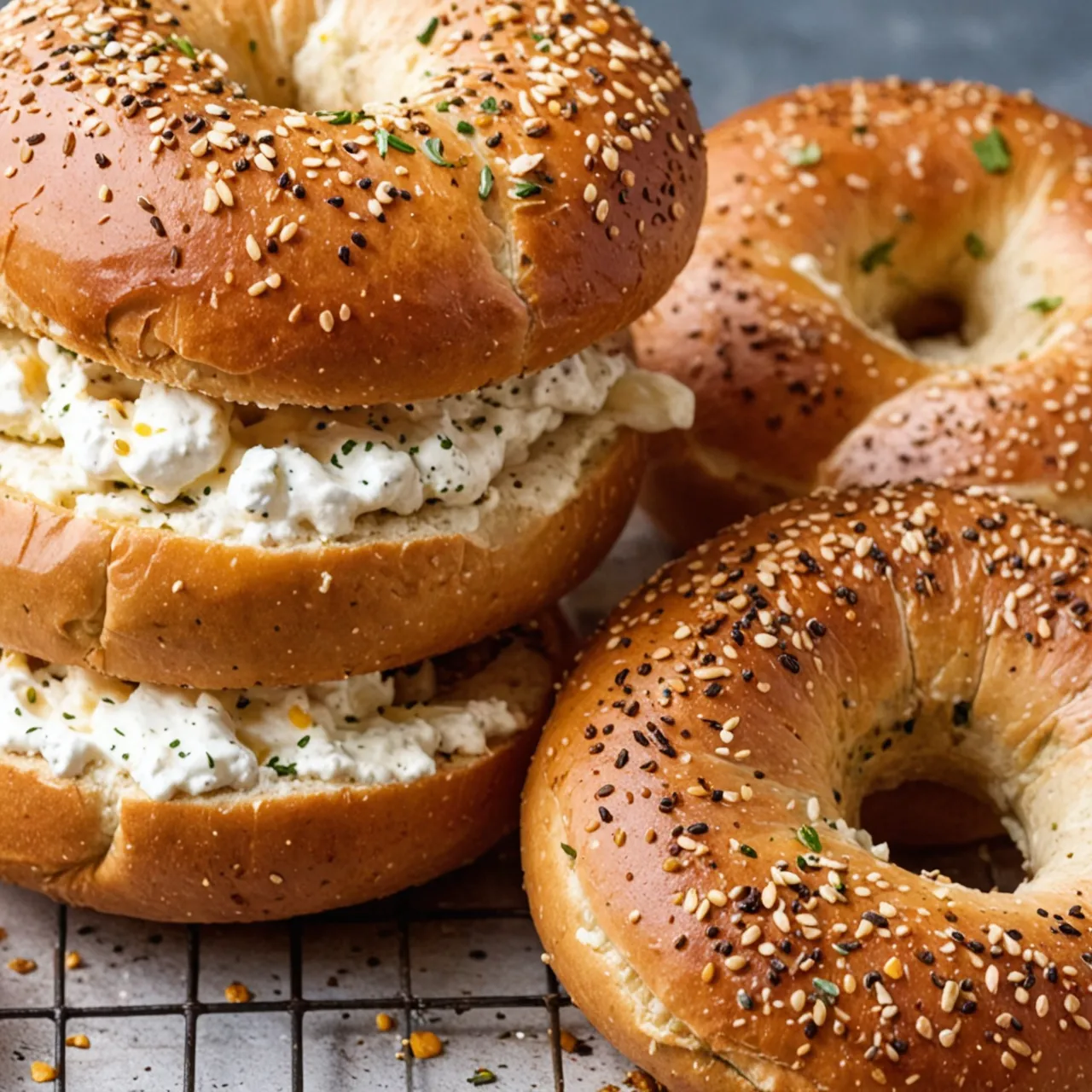 Ultimate Baked Protein Bagels with Cottage Cheese