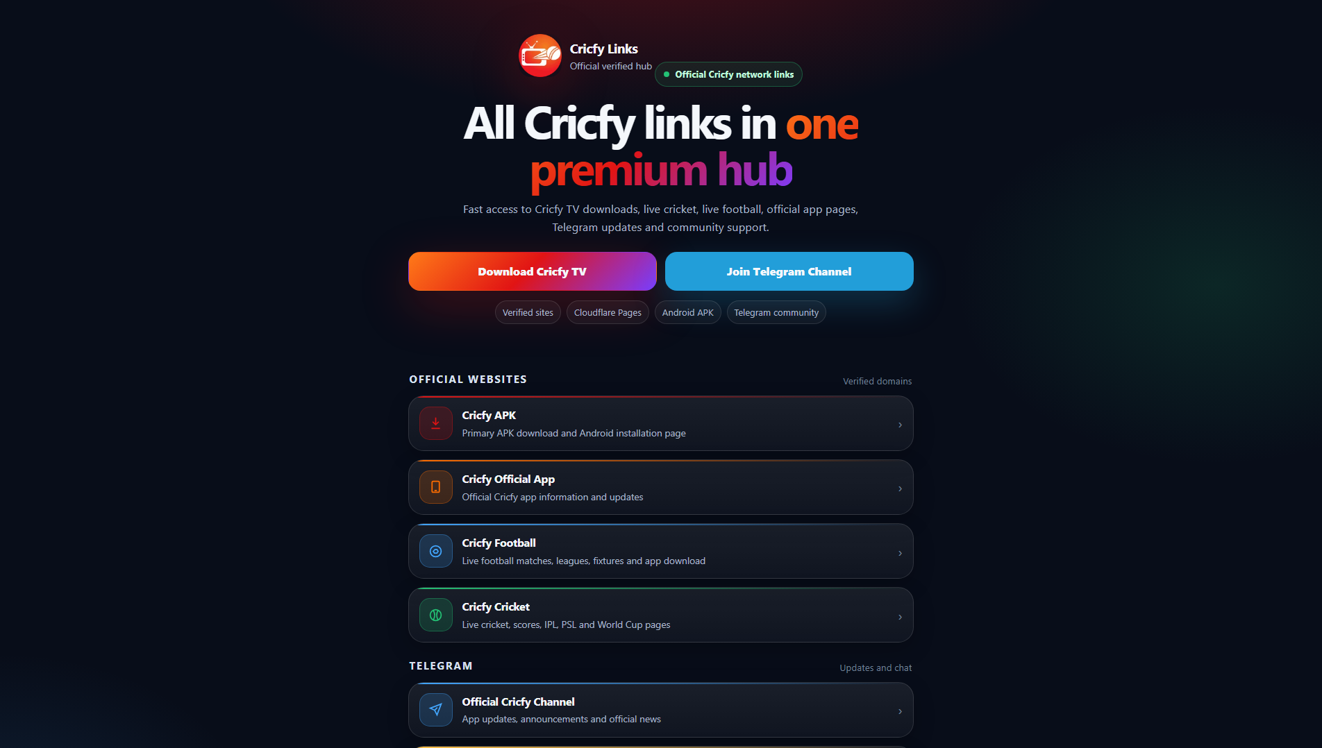 Stored capture of cricfylink.com