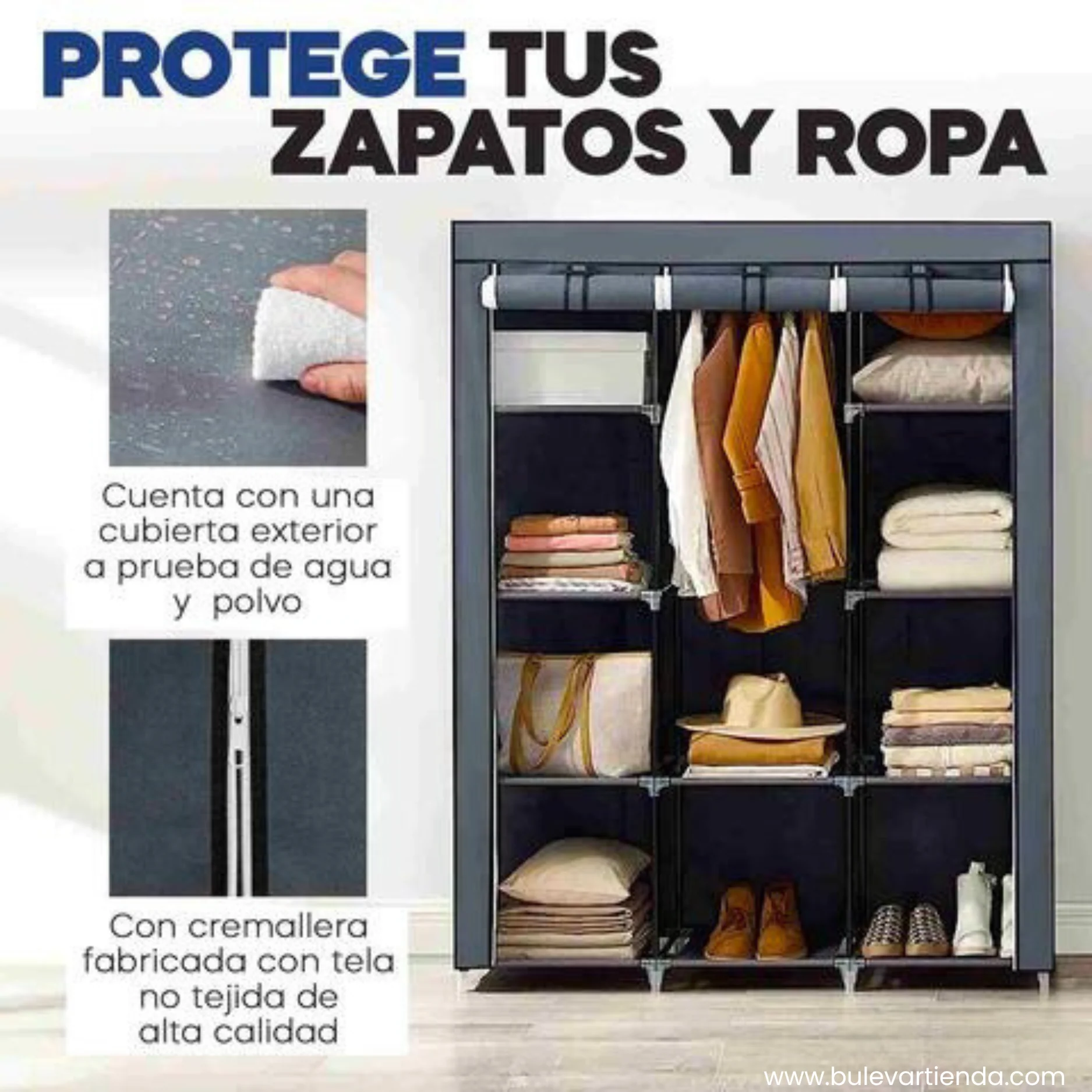 Armario de Tela Multifuncional 130 B: ¡Organización y Estilo al Alcance de tu Mano!