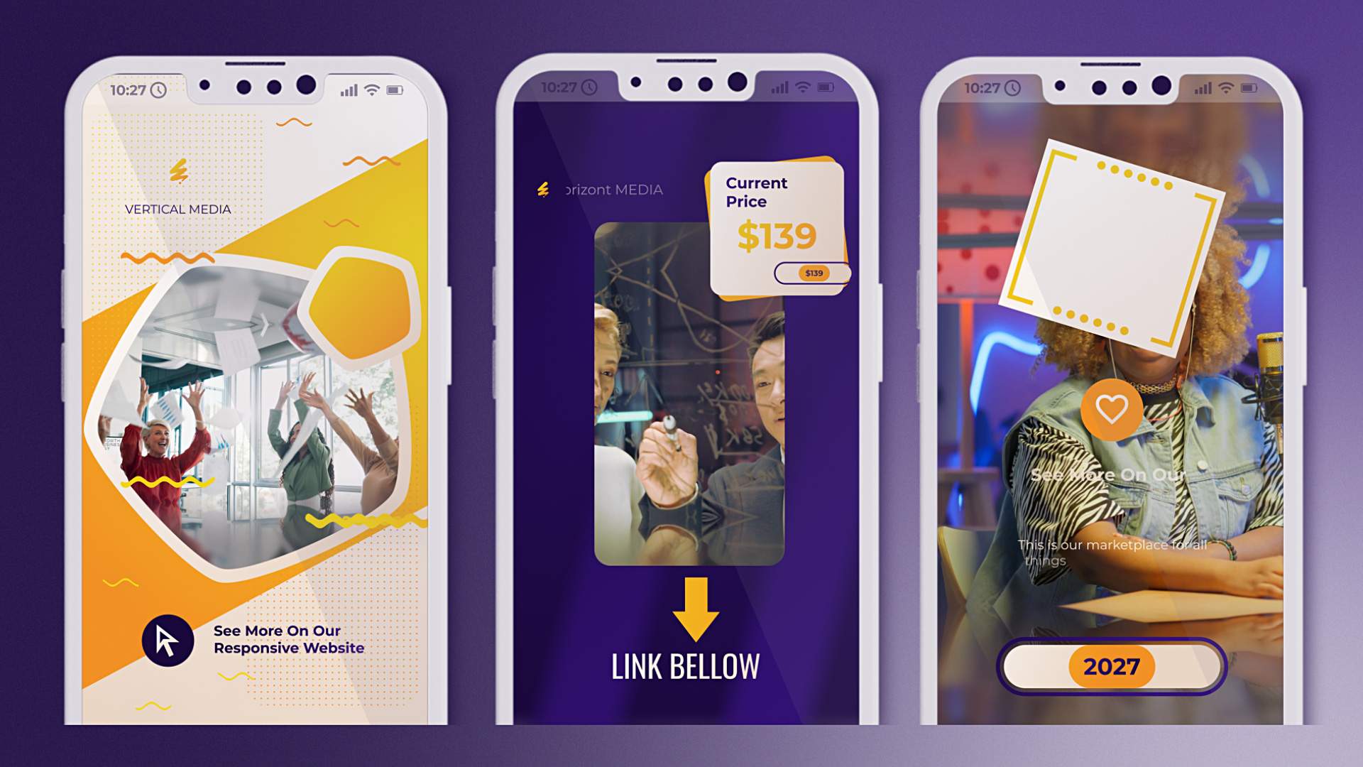 E-Learning Instagram Posts Vertical Stories Promo Reels Yellow