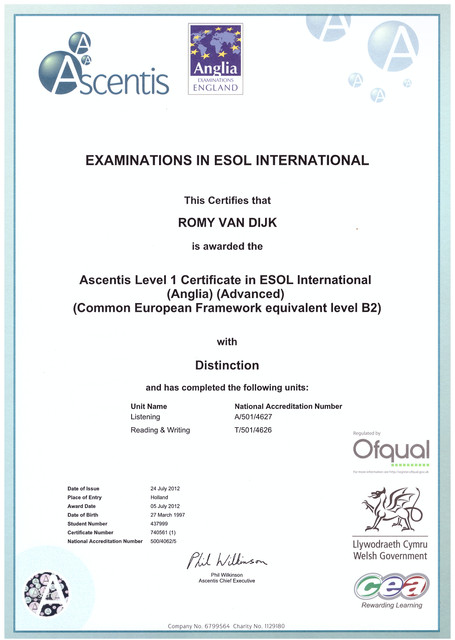 Anglia-Certificate