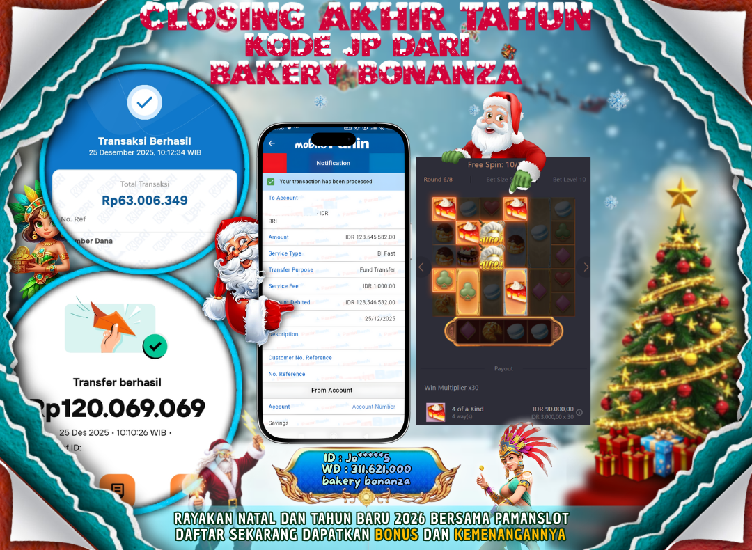PAMANSLOT JACKPOT Game PG - Bakery Bonanza Rp.311,621,000- LUNAS