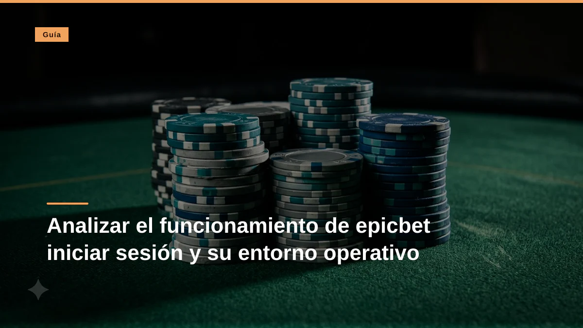 Analizar el funcionamiento de epicbet iniciar sesión y su entorno operativo