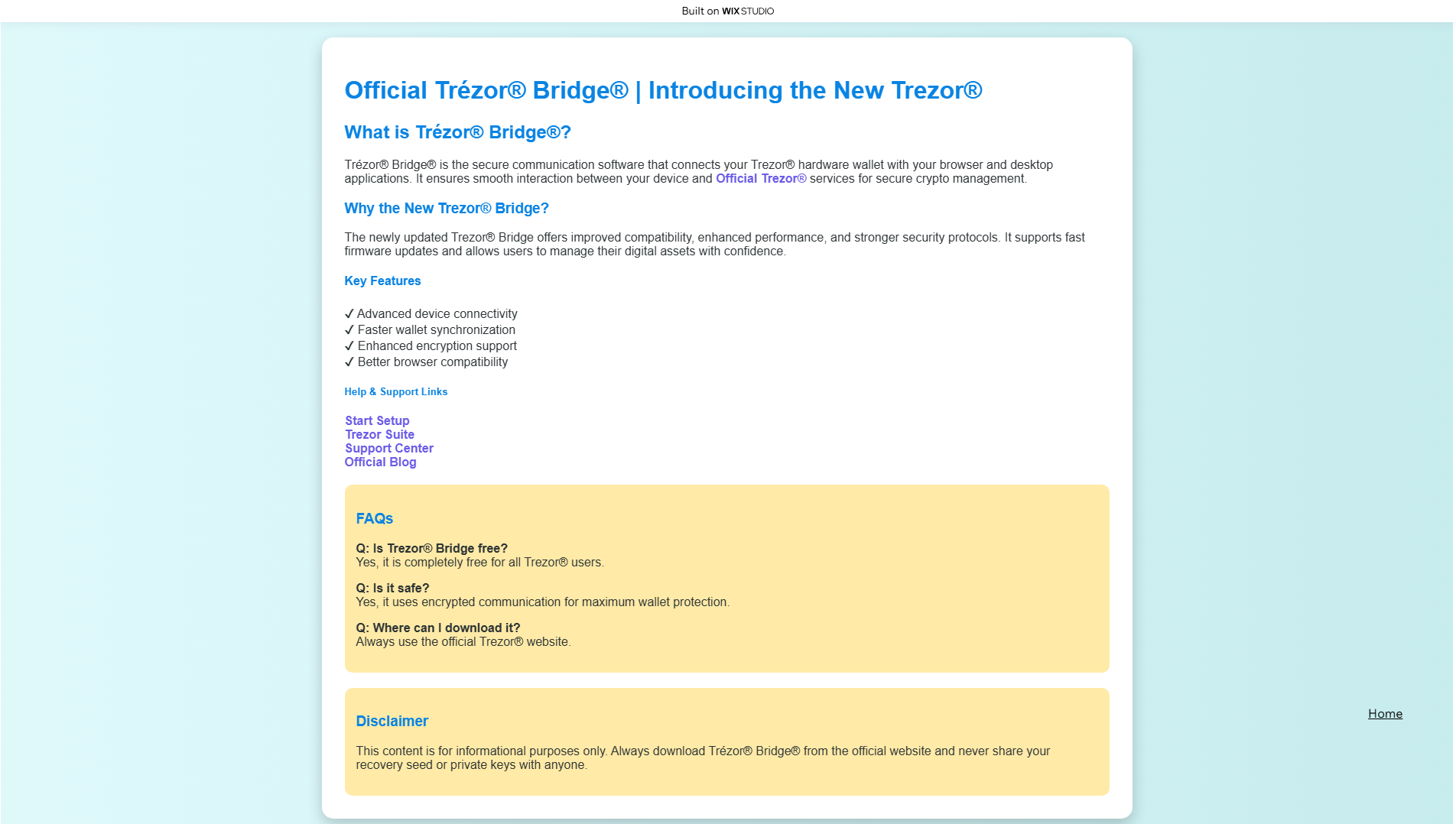 Stored capture of bridge-homestart.wixstudio.com