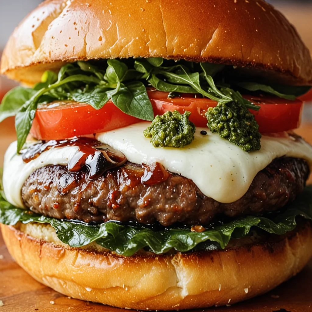 Garlic Pesto Caprese Burger: A Flavorful Twist Awaiteth!