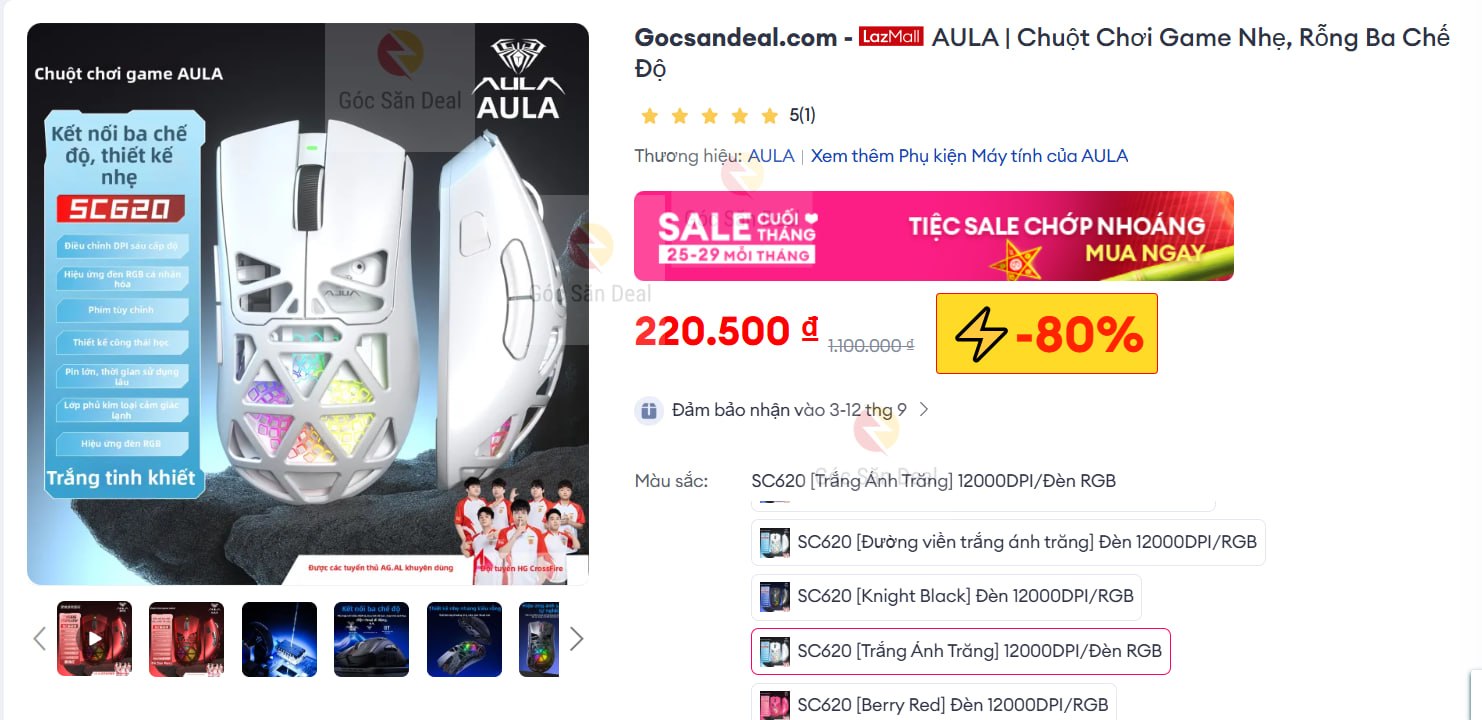 AULA | Chuột Chơi Game Nhẹ, Rỗng Ba Chế Độ