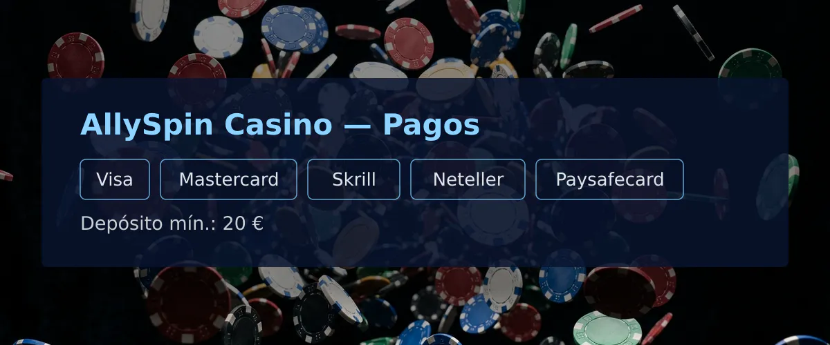 AllySpin Casino — Pagos: Visa, Mastercard, Skrill, Neteller, Paysafecard AllySpin Casino — Pagos: Visa, Mastercard, Skrill, Neteller, Paysafecard