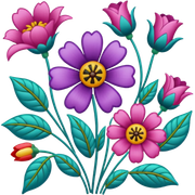 emojis com flower patterned embroidery canvas