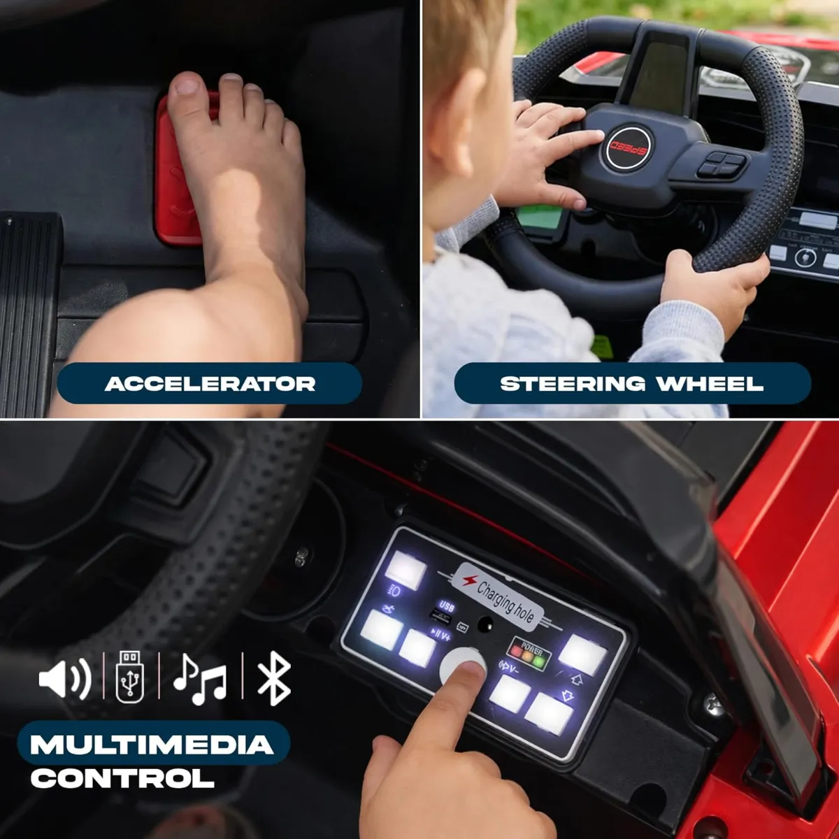 80 D Battery Operated Jeep for Kids with Parental Control | 4x4 Motor Baby Electric Ride On Toy Car with RGB Lights, Music & Swing Mode | Rechargeable Battery Car for Kids 1–6 Years photo 7