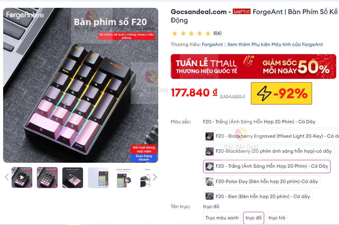ForgeAnt | Bàn Phím Số Kế Toán Kompact Di Động