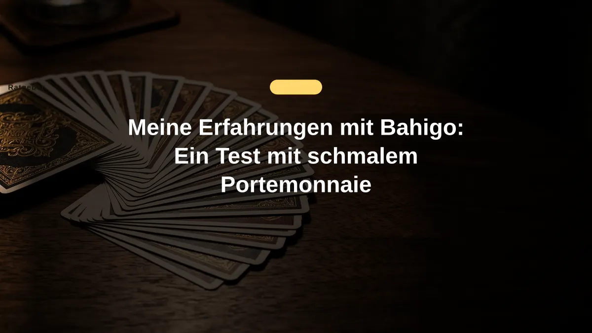 Meine Erfahrungen mit Bahigo: Ein Test mit schmalem Portemonnaie