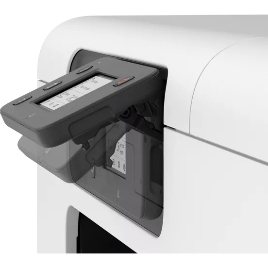 Canon imagePROGRAF TC-21 printer displayed in a professional environment, showcasing its modern design and ease of use